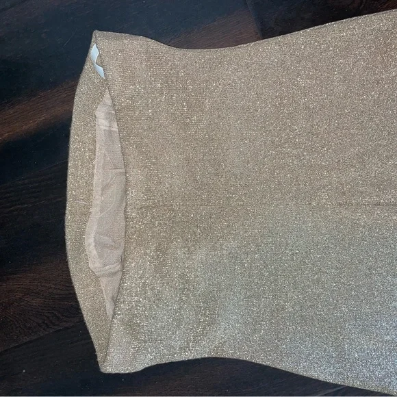 SOLD VINTAGE Glamorous Gold Knit Bandeau Tube Dress Vintage Size 6p - Picture 5 of 8